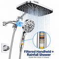 AUHUB rainfall shower combo with handheld handle filter shown in cutaway