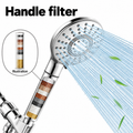 AUHUB round chrome handheld shower with integrated long handle filter – Handle filter