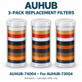 AUHUB-74004: three replacement filter cartridges for AUHUB-73004; illustration, cartridge refills only