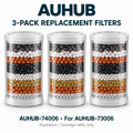 AUHUB-74006: three replacement filter cartridges for AUHUB-73006; illustration, cartridge refills only
